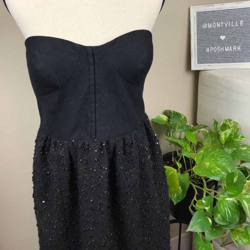 MM Couture By Miss Me Strapless Black Dress Large - Picture 2 of 7